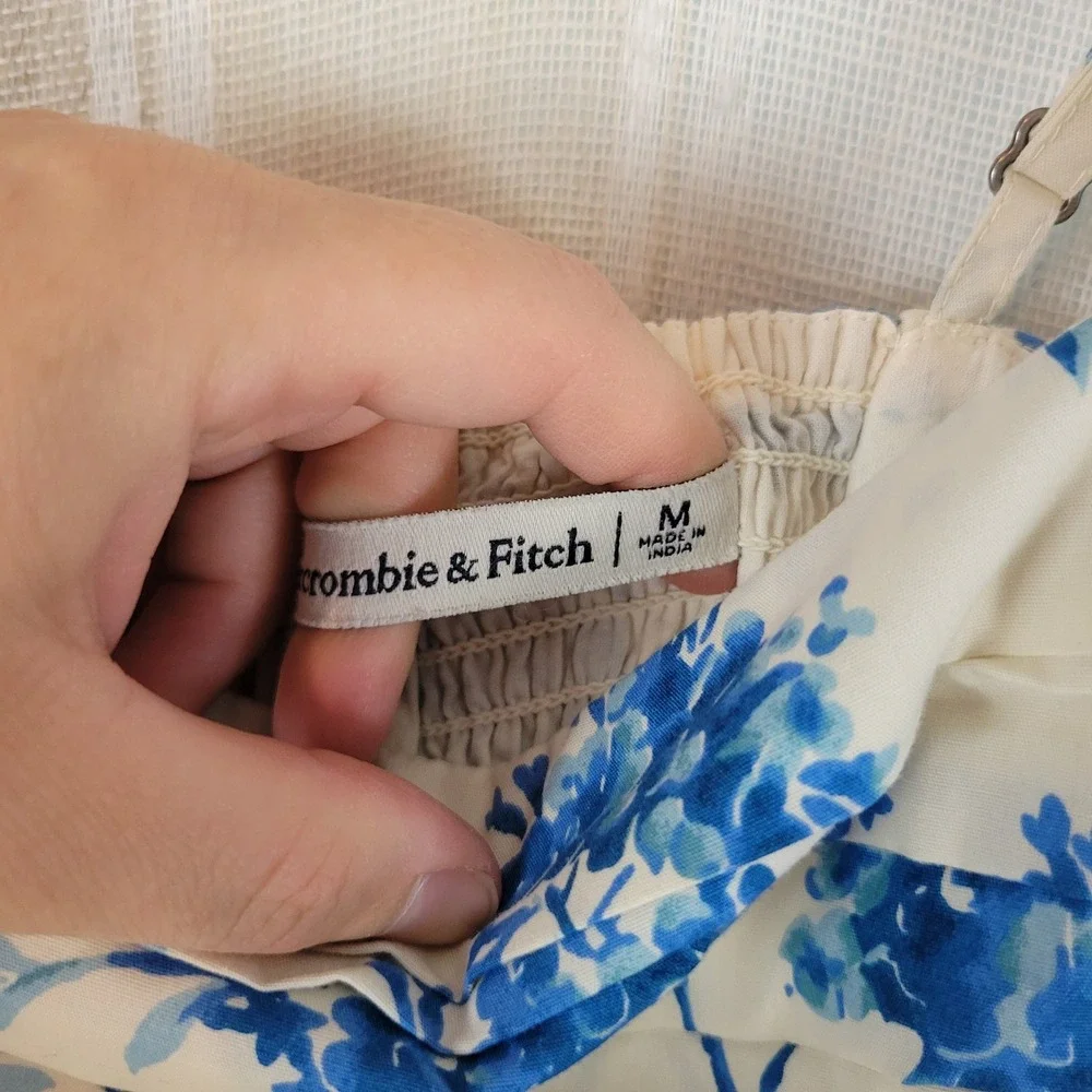 Abercrombie and Fitch Emerson Poplin Wide Strap Midi Dress Size Medium Floral